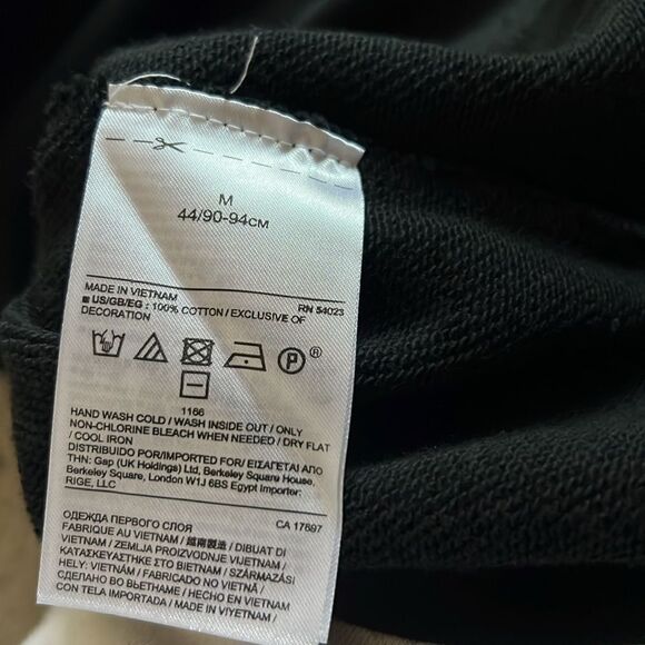 NWT Banana Republic Top Black White Gold Rope Trim Short Sleeve Small - Picture 6 of 9